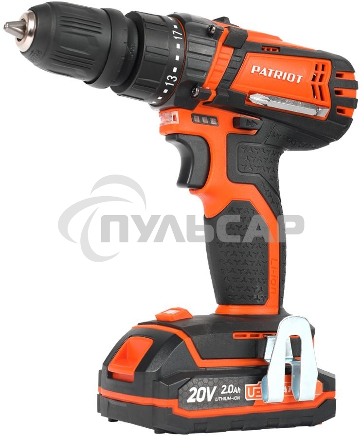 Дрель-шуруповерт Patriot BR 203UES, Аккумуляторная, 20В, 2 АКБ, Кейс