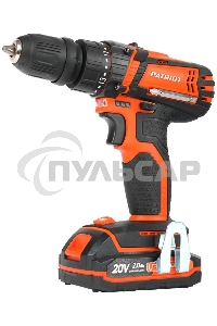 Дрель-шуруповерт Patriot BR 203UES, Аккумуляторная, 20В, 2 АКБ, Кейс