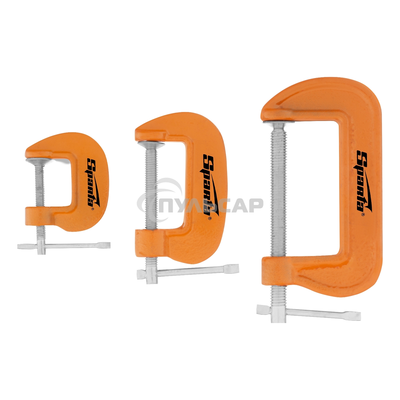 Набор: струбцины G-образные, 3 шт., 25-50-75 мм Sparta