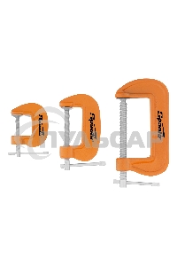 Набор: струбцины G-образные, 3 шт., 25-50-75 мм Sparta