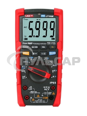 Профессиональный мультиметр UNI-T UT195M Напряжение постоянного/переменного тока (1000 В); постоянный/переменный ток (20А); Сопротивление (60 МОм); Емкость (60 мФ); Частота (40 МГц); Температура (1000 ℃)