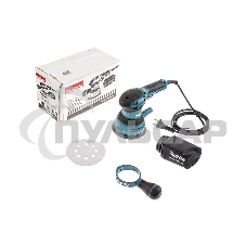 Шлифовальная машина Makita BO5041 ЭШМ,300Вт,ф125мм,4000-12000об\м,ампл-2.8мм,1.4кг,кор,п\сборник,доп.рукоятка