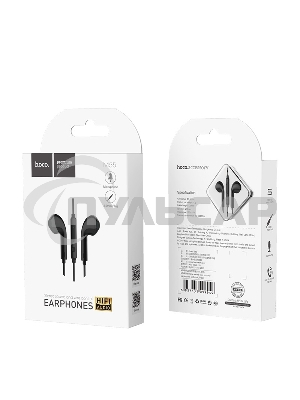 Наушники проводные вставки с микрофоном Hoco M55 черный