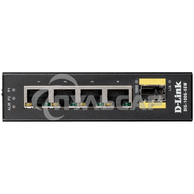 Коммутатор D-Link DIS-100G-5SW/A1A Промышленный неуправляемый коммутатор с 4 портами 10/100/1000Base-T, 1 портом 1000Base-X SFP, функцией энергосбереж