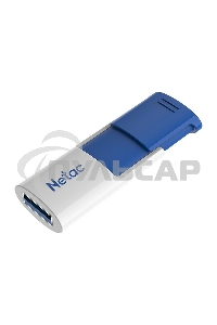 Флешка USB Netac U182 Blue 64 Gb <NT03U182N-064G-30BL>, USB 3.0, сдвижной корпус, пластиковая бело-синяя