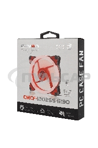 Вентилятор для корпуса Crown CMCF-12025S-1230 черный/красный, 120 мм, 1650 об/мин, 23 дБ, 3 pin