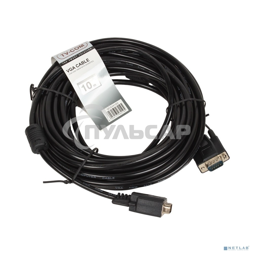 Кабель соединительный SVGA (15M/M) 10m 2 фильтра TV-COM <QCG120H-10M> Кабель соединительный SVGA (15M/M) 10m 2 фильтра TV-COM <QCG120H-10M>