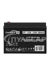 Батарея ExeGate DT 1226 (12V 26Ah), клеммы под болт М5