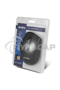 Мышь беспроводная SVEN RX-425W черный, 1600 dpi, радиоканал, USB, кнопки - 6