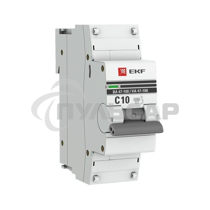 Выключатель автоматический модульный 1п C 10А 10кА ВА 47-100 PROxima EKF mcb47100-1-10C-pro