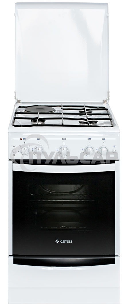 Плита комбинированная Gefest 5110-01 белый, конфорок 3 газовых и 1 электрическая, духовка газовая 52 л, 50 см x 85 см x 58.5 см