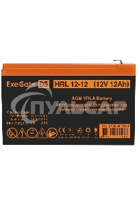 Батарея ExeGate EX285661RUS HRL 12-12 (12V 12Ah 1251W, клеммы F2)