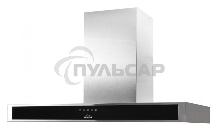 Вытяжка каминная Elikor Агат 90Н-1000-Е4Д нержавеющая сталь/черный, 89.6 см, 1000 куб. м/ч, 59 дБ