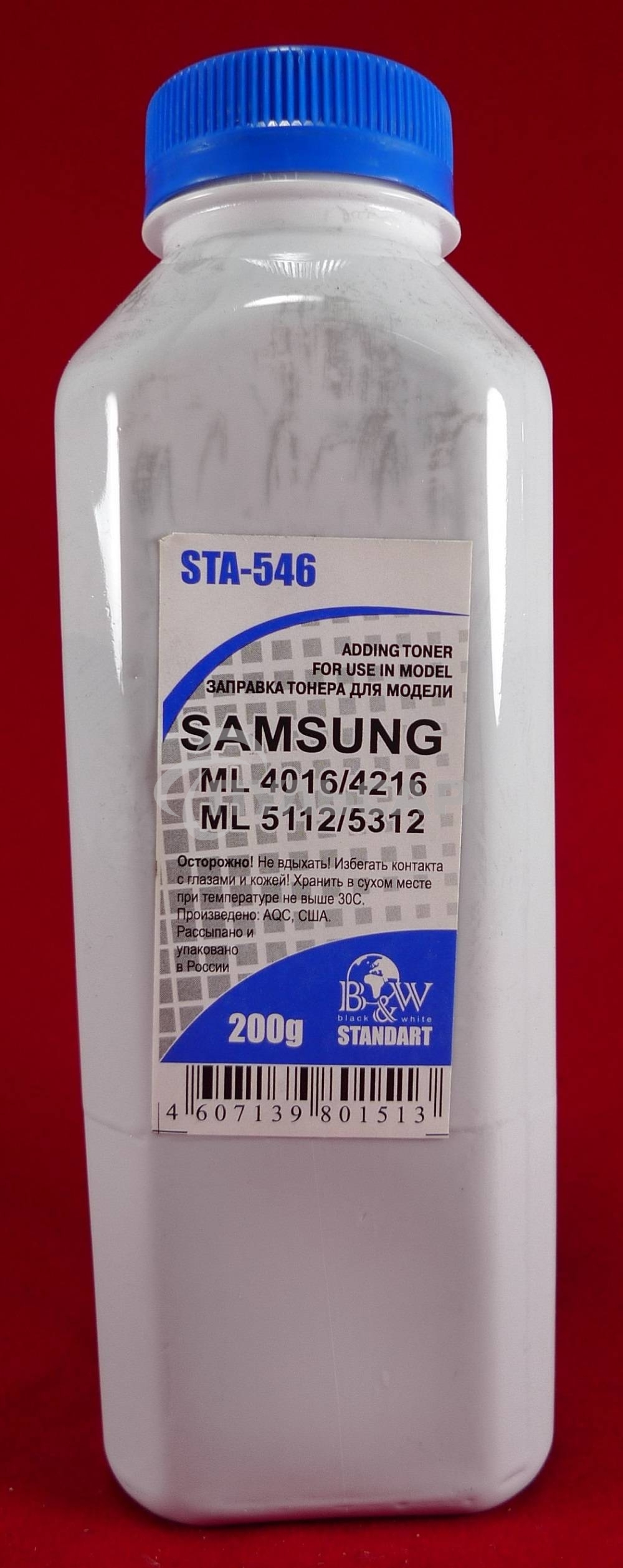 Тонер SAMSUNG SCX 4016/4216/4321/4521/5112/5312 (фл, 200г) B&W Standart фас России