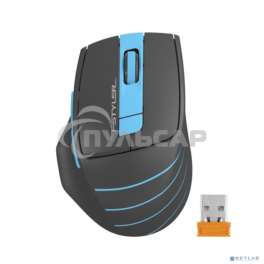 Мышь беспроводная A4Tech Fstyler FG30S серый/синий, 2000 dpi, радиоканал, USB, кнопки - 5