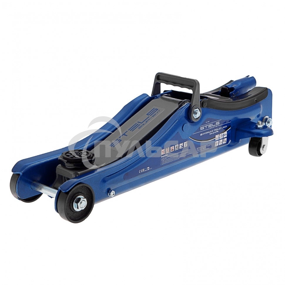 Домкрат STELS 51130гидравлический подкатной в пластиковом кейсе 2 тонны low profile 80-380мм