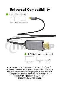 Кабель USB3.1 CM-HDMI 1.8M CU423MC-1.8M VCOM