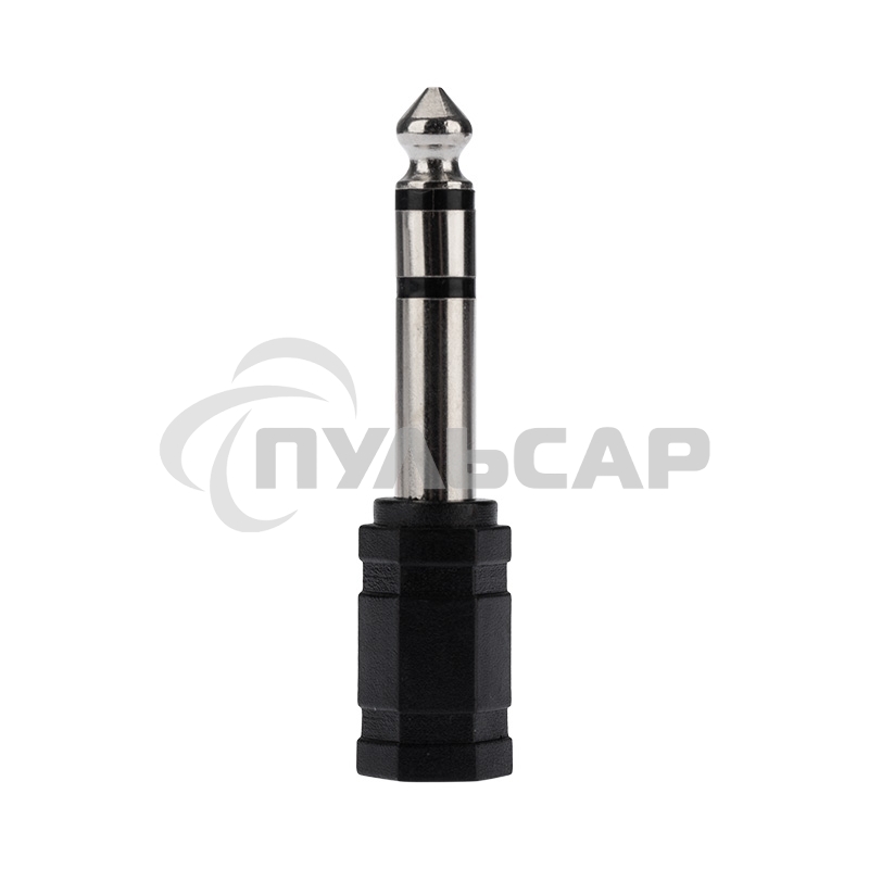 Переходник штекер стерео 6,3 мм - гнездо стерео 3,5 мм, пластик Rexant