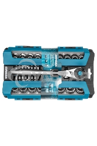 Набор торцевых головок, трещотка 120 зубьев, 36 предметов GROSS 14145