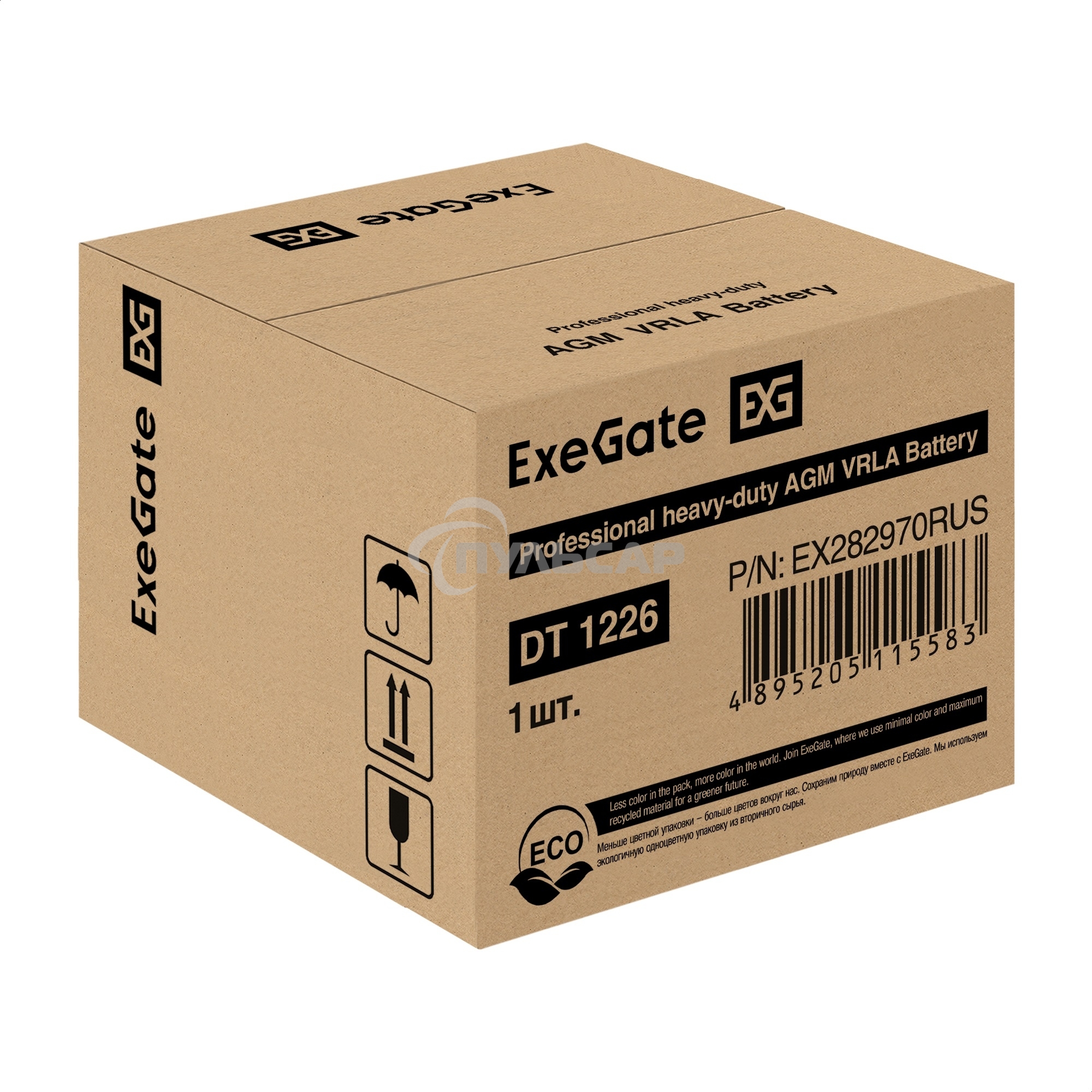 Батарея ExeGate DT 1226 (12V 26Ah), клеммы под болт М5