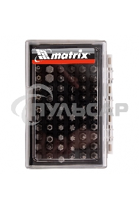 Набор бит Matrix с магнитным держателем, CrV, 61шт
