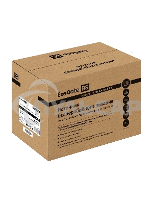 Комплект ИБП EX295987RUS + батарея 26Aч EX285663RUS 2шт (инвертор, синус, для котла) ExeGate SineTower SZ-1000.LCD.AVR.2SH.1C13.USB <1000VA/800W, чистый синусоида, LCD дисплей, AVR, 2*Schuko+1*C13, USB, линейно-интерактивный, черный> + батарея ExeGate HRL
