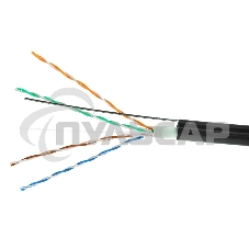 Кабель Cablexpert Россия UPC-5051E-4-CU-OUTR/100, UTP outdoor 4x2x0.51 на тросу, медный, кат.5e, однож., 100м, box, черный