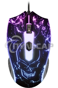 Мышь проводная Defender Overmatch GM-069 черный, 2400 dpi, USB, кнопки - 4