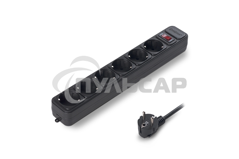 Сетевой фильтр ExeGate EX119393RUS SP-6-3B (6 розеток, 3м, евровилка, черный)