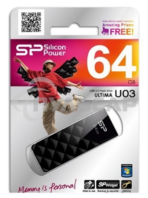 Флешка USB Silicon Power R/W USB 64 Gb Ultima U03 SP064 Gb,UF2U03V1K USB 2.0, черный