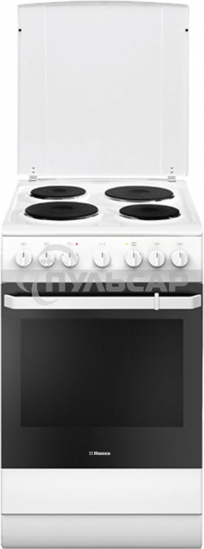 Плита электрическая Hansa FCEW54109 белый, конфорок 4 шт, духовка 65 л, 50 см x 85 см x 60 см