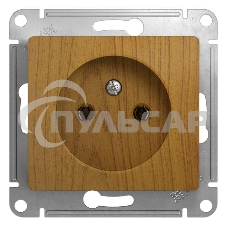 Механизм розетки 1-м СП Glossa 16А IP20 без заземл. дер. дуб SchE GSL000541