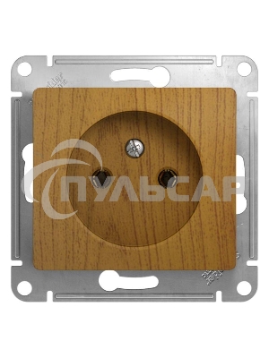Механизм розетки 1-м СП Glossa 16А IP20 без заземл. дер. дуб SchE GSL000541