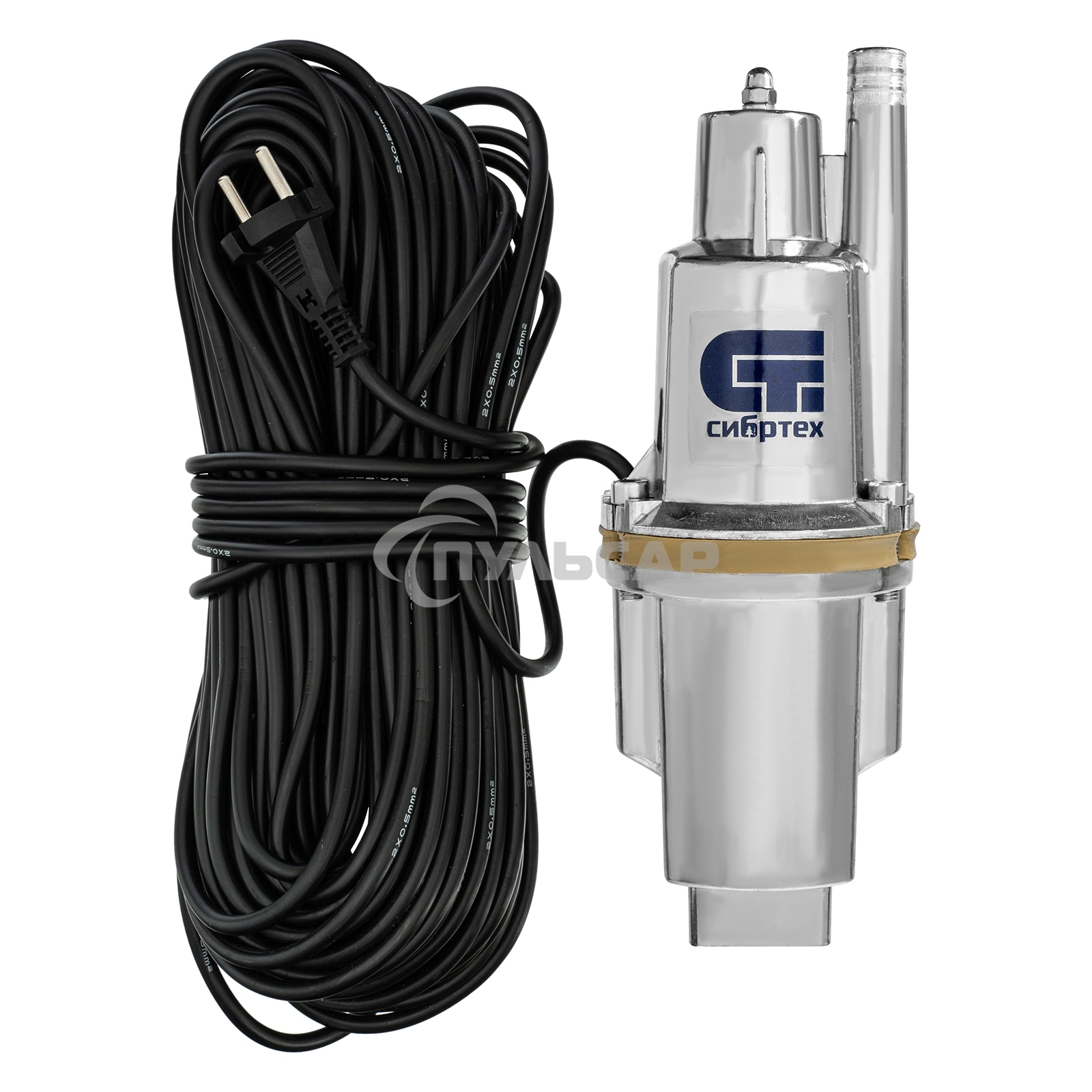 Вибрационный насос СВН300-40, верхний забор, 300 Вт, напор 75 м, 1200 л/ч, кабель 40 м Сибртех