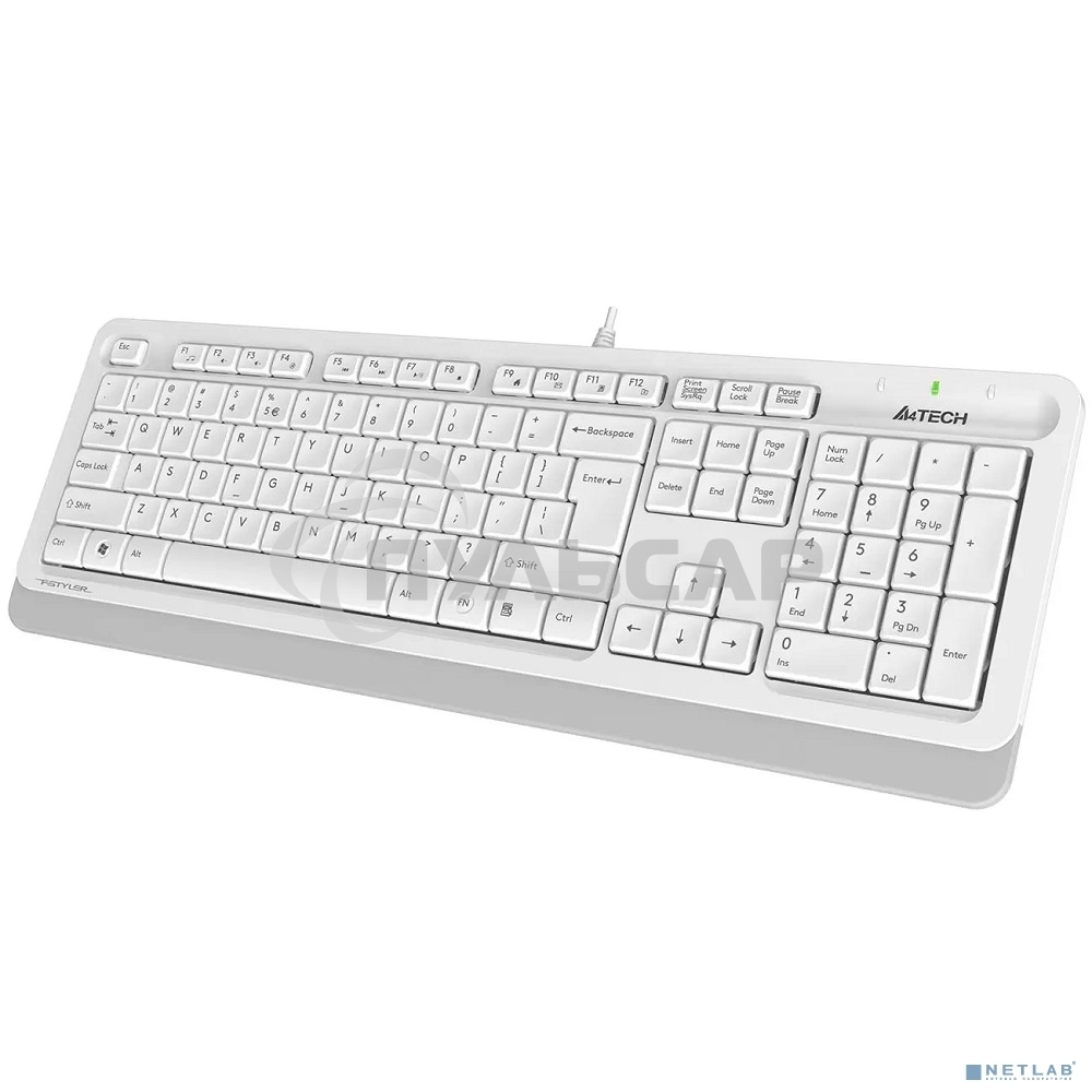 Клавиатура проводная A4Tech Fstyler FK10, USB, белый/серый
