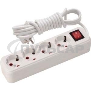 Удлинитель LEZARD 720-0403-402с/з 4входа 3м с выключателем серии LILA