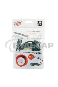 Конвертер USB->SERIAL Cablexpert UAS-DB9M-02 AM/DB9M, 1,5 м, PL2303TA, WinXP-Win8, черный, пакет