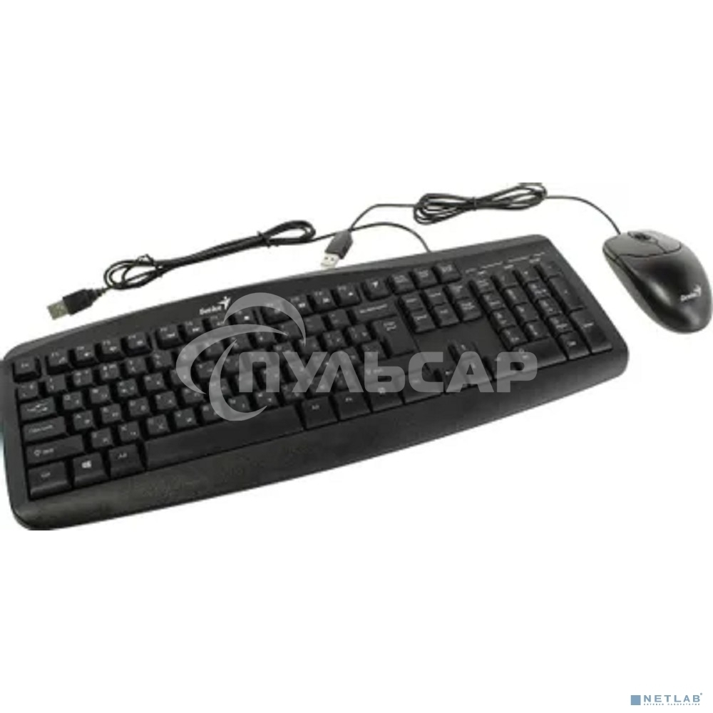 Комплект клавиатура + мышь Genius KM-200 wired kombo / Optical mice, 3 buttons, 1000 DPI / Compatible with Windows® 7, 8, 8.1, 10 / Mac. OS X 10.8 or later / Cable length 1.5m