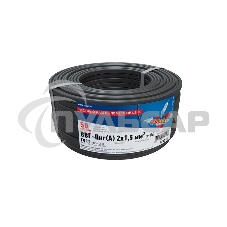 Кабель силовой медный ВВГ-Пнг(А) 2x1,5 мм², длина 50 метров, ГОСТ 31996-2012, ТУ 16-705.499-2010 Rexant