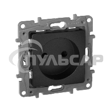 Розетка 2К на винтах, защ. шт., антрацит ETIKA