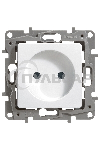 Розетка 2К винт., защ.шт., белый  ETIKA Розетка 2К винт., защ.шт., белый
