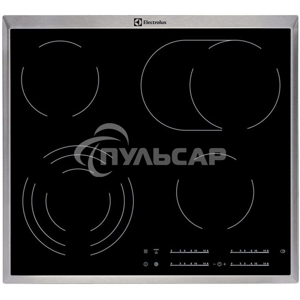 Встраиваемая варочная поверхность Electrolux электрическая, 60 см, серебристая рамка, черный