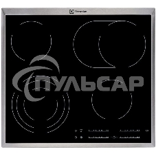 Встраиваемая варочная поверхность Electrolux электрическая, 60 см, серебристая рамка, черный