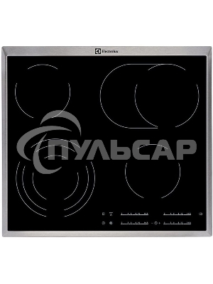 Встраиваемая варочная поверхность Electrolux электрическая, 60 см, серебристая рамка, черный