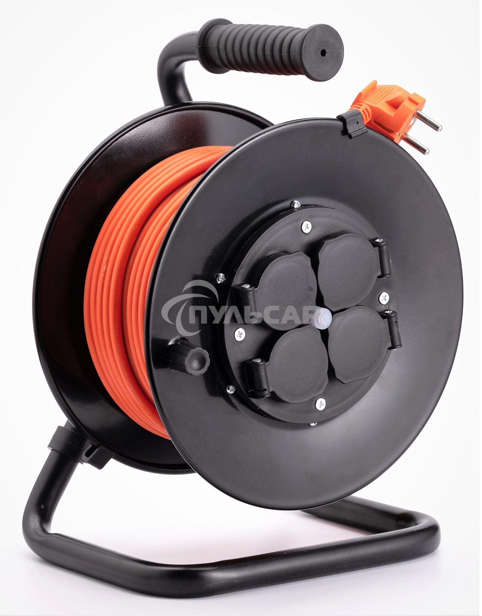 Удлинитель силовой Starwind ST-PSR4.30/FRG-20 4x3.0кв.мм 4розет. 30м 20A катушка темно-серый