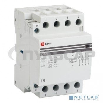 Контактор модульный EKF km-3-16-40 КМ 16А 4NO (3 мод.) PROxima