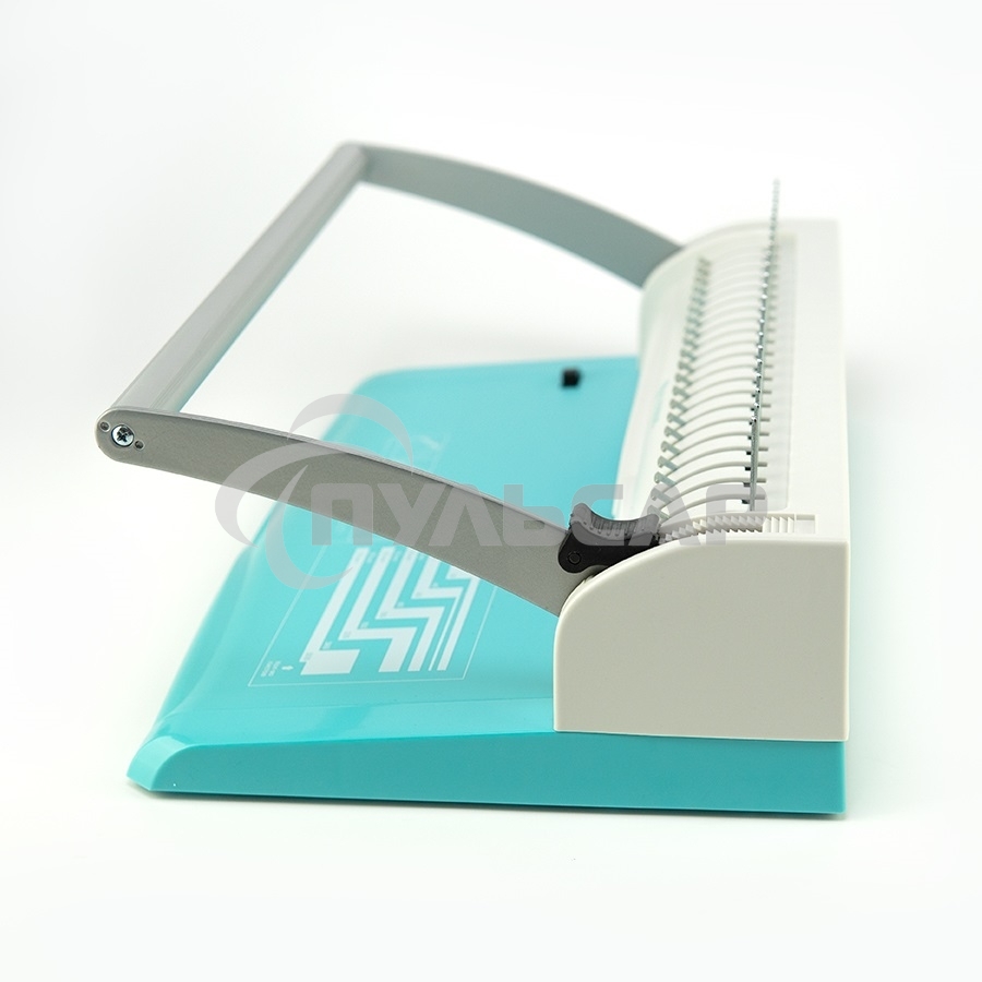 Переплетчик Heleos БП13п бирюзово-белый (БП13ПББ) A4/перф.13л.сшив/макс.450л./пластик.пруж. (6-51мм)