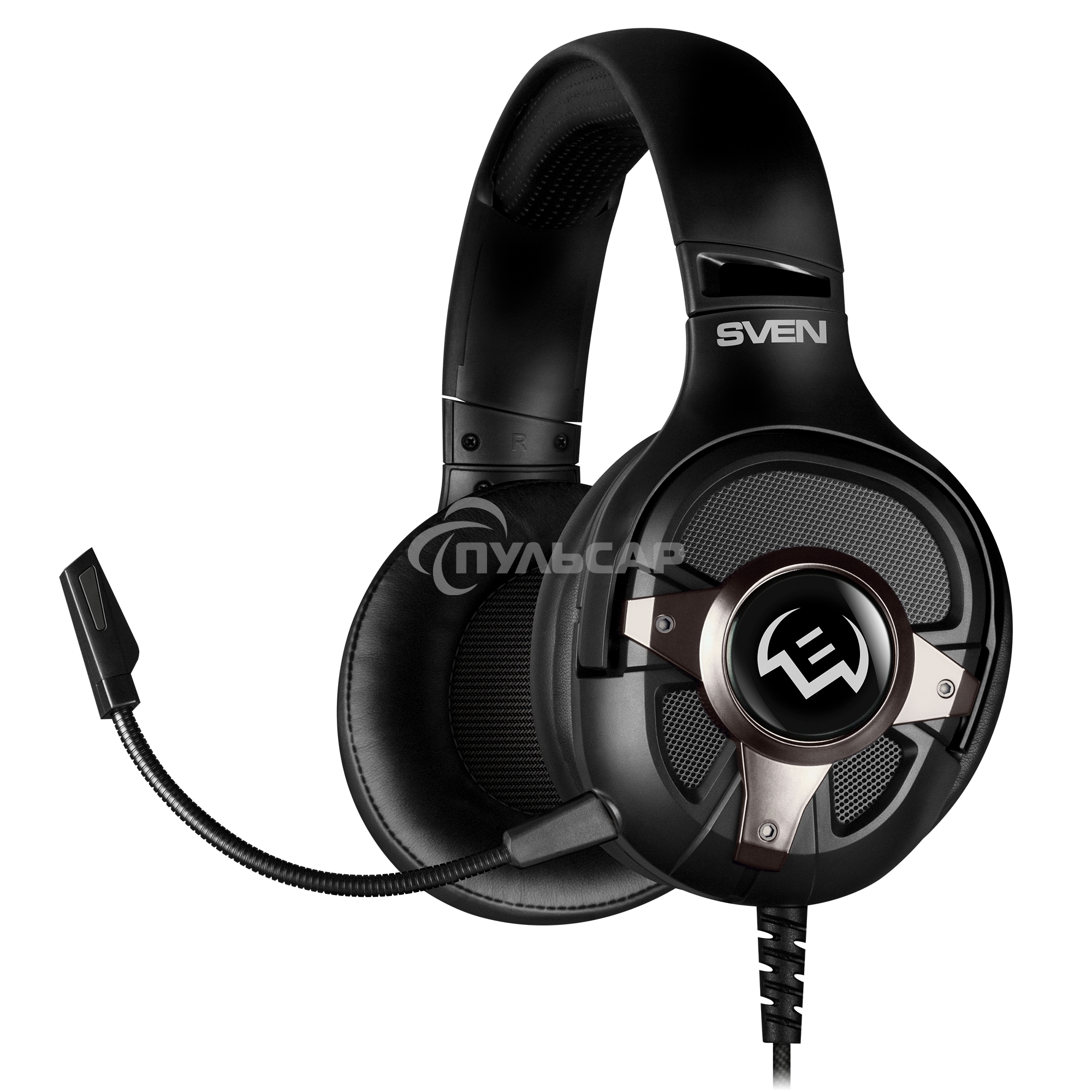 Наушники с микрофоном Sven AP-U1100MV черный 2.2м мониторные оголовье