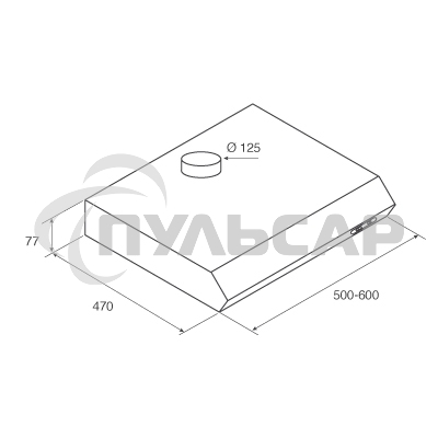 Вытяжка подвесная Jetair Light WH/F/60 белый, 60 см, 350 куб. м/ч, 68 дБ