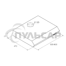 Вытяжка подвесная Jetair Light WH/F/60 белый, 60 см, 350 куб. м/ч, 68 дБ